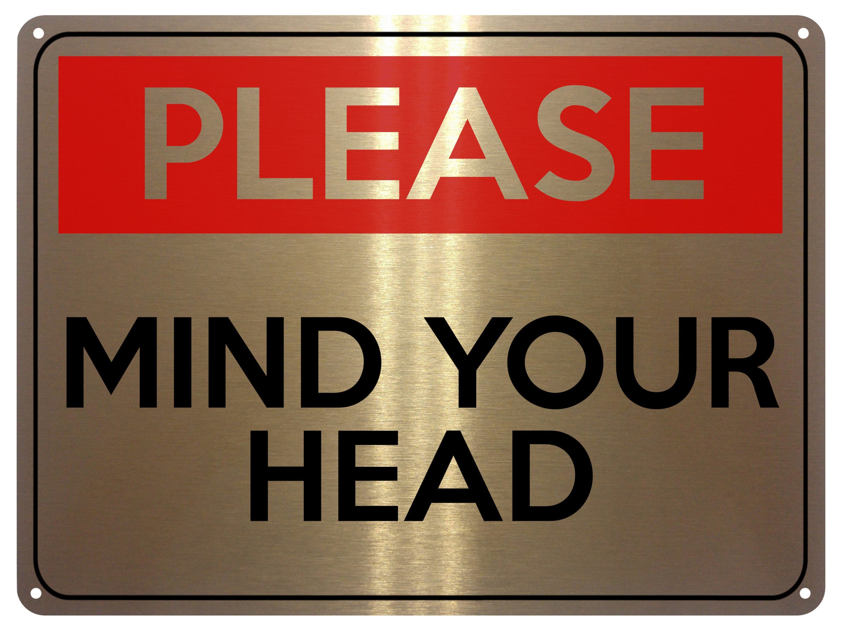 2128 PLEASE MIND Your HEAD Safety Metal Aluminium Plaque Sign
