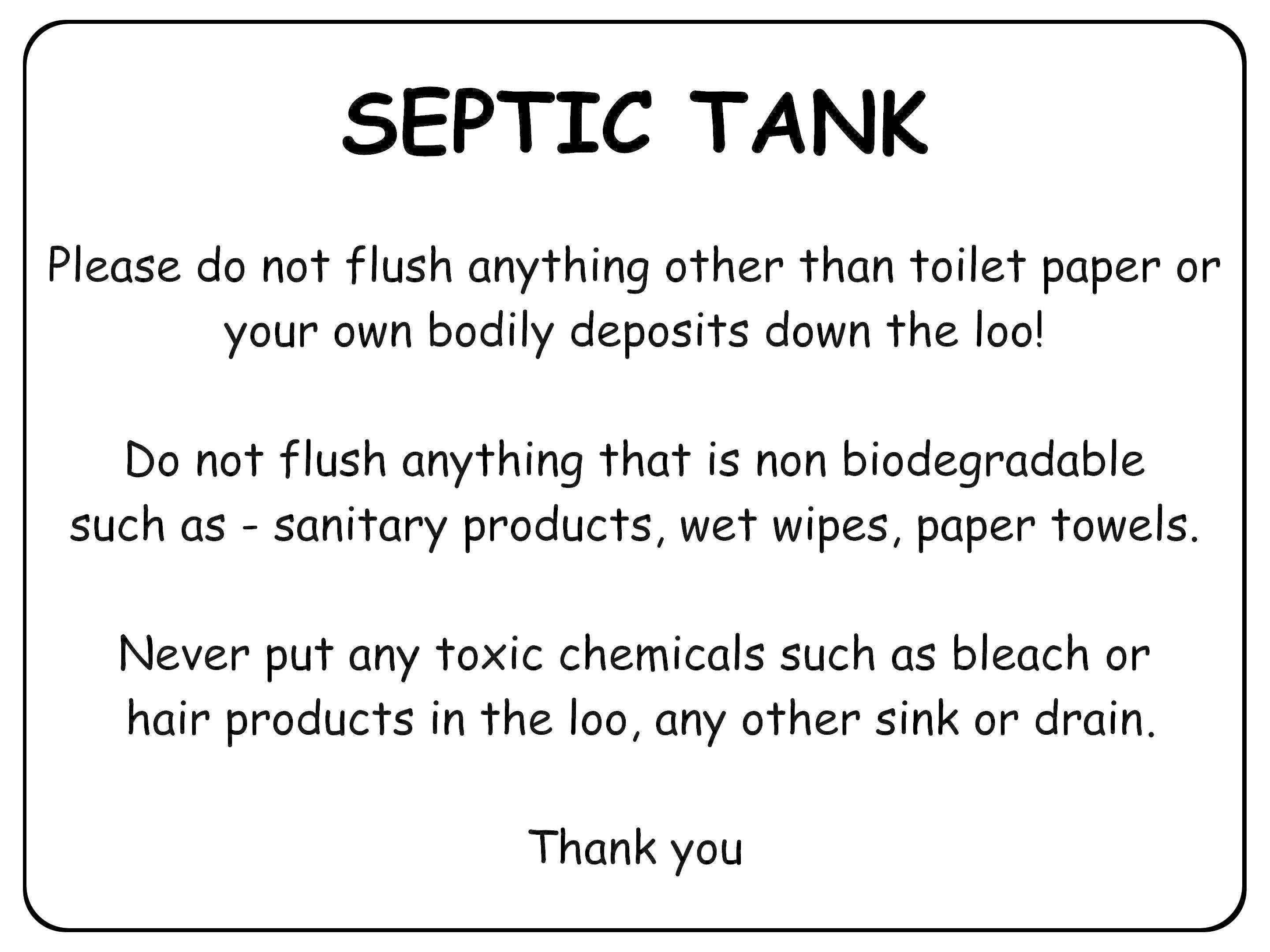 2134 SEPTIC TANK Please ONLY flush toilet paper Metal Aluminium Plaque Sign