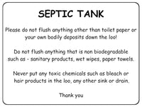 2134 SEPTIC TANK Please ONLY flush toilet paper Metal Aluminium Plaque Sign