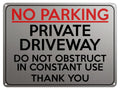 2136 NO PARKING Private Driveway Do Not Obstruct Metal Aluminium Plaque Sign