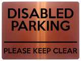 2114 DISABLED PARKING Please Keep Clear Door Gate Metal Aluminium Plaque Sign