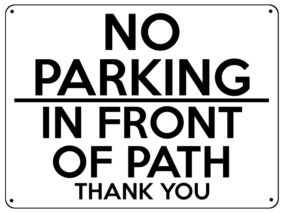 2118 NO PARKING On Front Of PATH Gate Door Metal Aluminium Plaque Sign