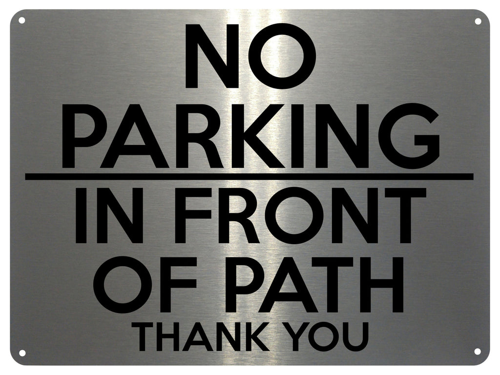 2118 NO PARKING On Front Of PATH Gate Door Metal Aluminium Plaque Sign