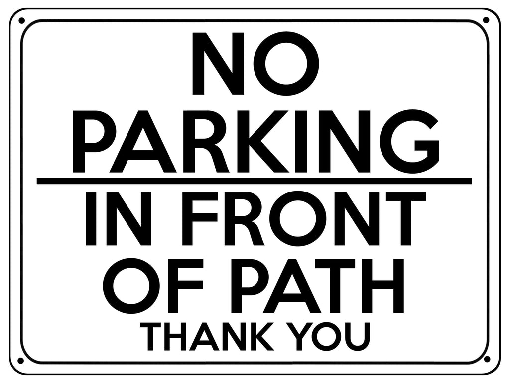 2119 NO PARKING On Front Of PATH Gate Door Metal Aluminium Plaque Sign