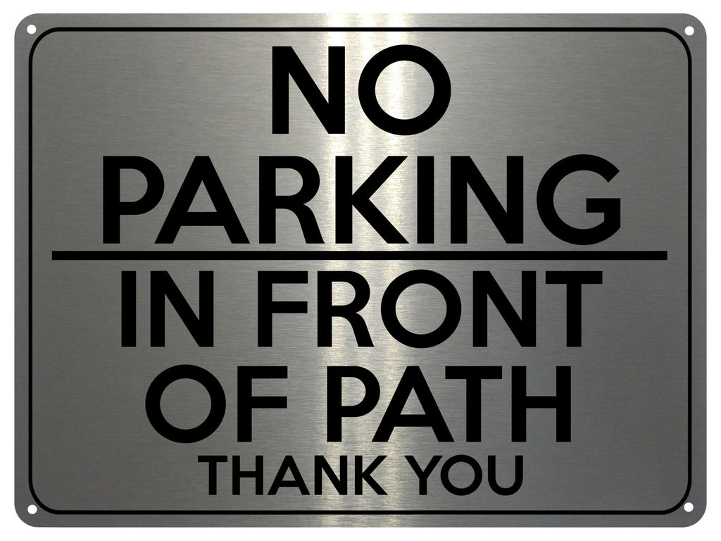 2119 NO PARKING On Front Of PATH Gate Door Metal Aluminium Plaque Sign