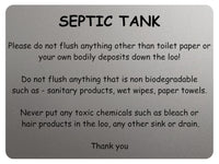 2134 SEPTIC TANK Please ONLY flush toilet paper Metal Aluminium Plaque Sign