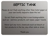 2134 SEPTIC TANK Please ONLY flush toilet paper Metal Aluminium Plaque Sign