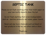 2134 SEPTIC TANK Please ONLY flush toilet paper Metal Aluminium Plaque Sign