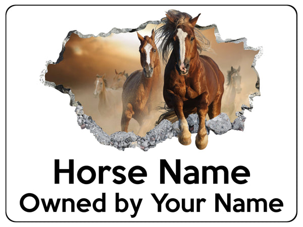 2147 Custom Personalised Horse Pony Metal Aluminium Sign Plaque Stable Door Gate