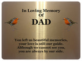 1847 In Loving Memory Of DAD Robin Memorial Funeral Metal Aluminium Plaque Sign