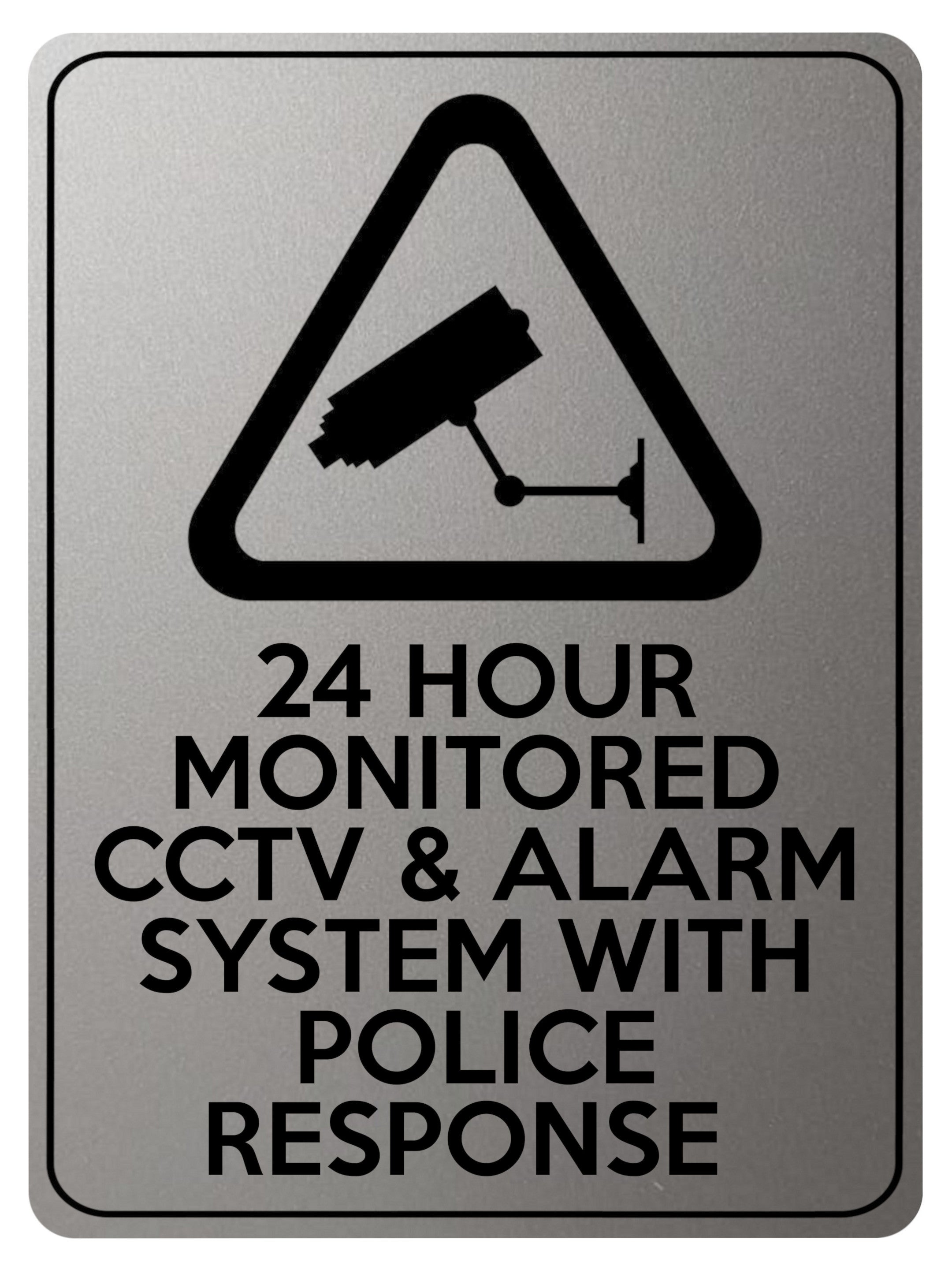 1898 24 HOUR MONITORED CCTV & ALARM SYSTEM Safety Metal Aluminium Plaque Sign