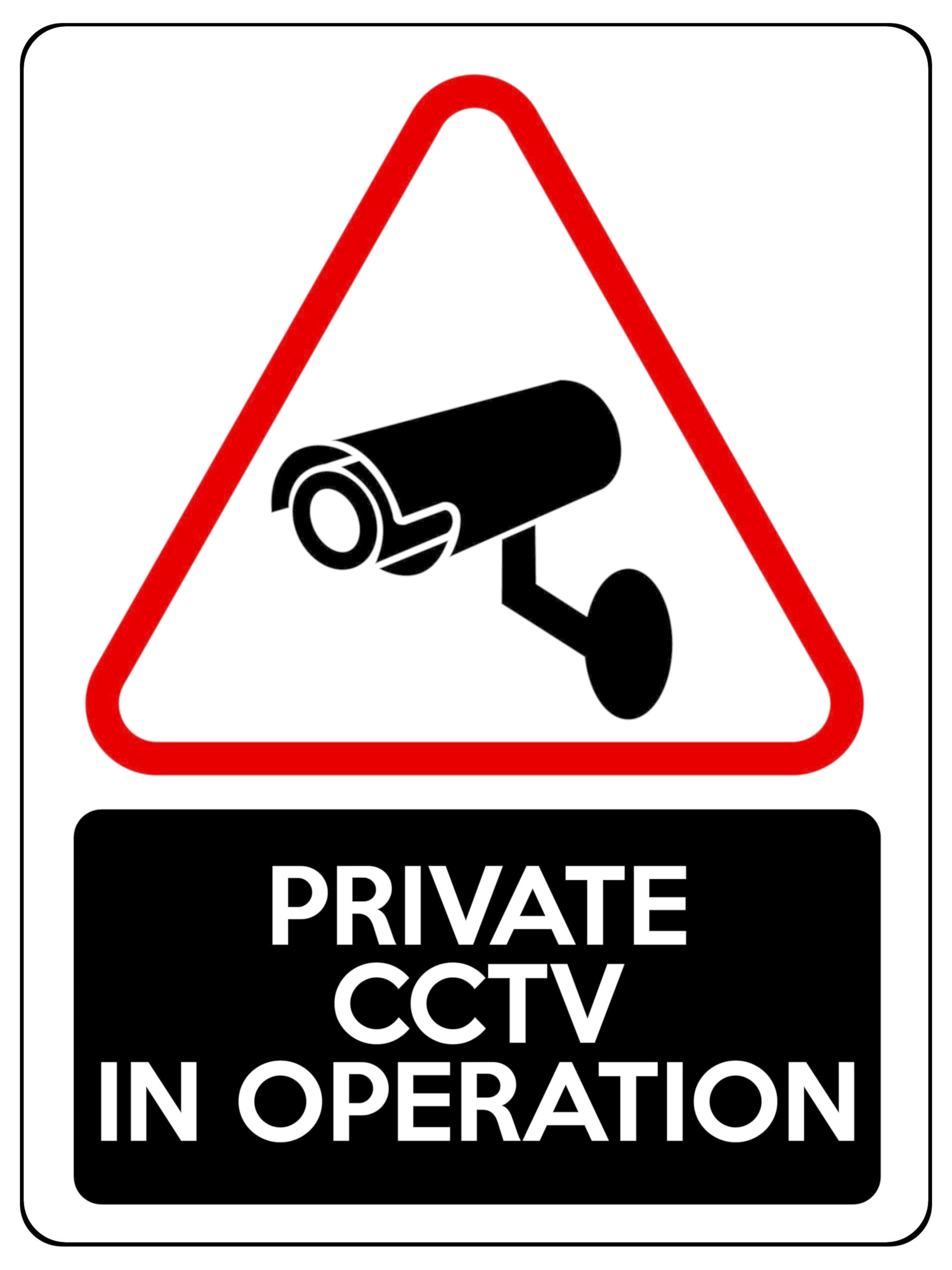 1827 PRIVATE CCTV IN OPERATION Safety Door Gate Metal Aluminium Plaque Sign