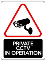 1827 PRIVATE CCTV IN OPERATION Safety Door Gate Metal Aluminium Plaque Sign