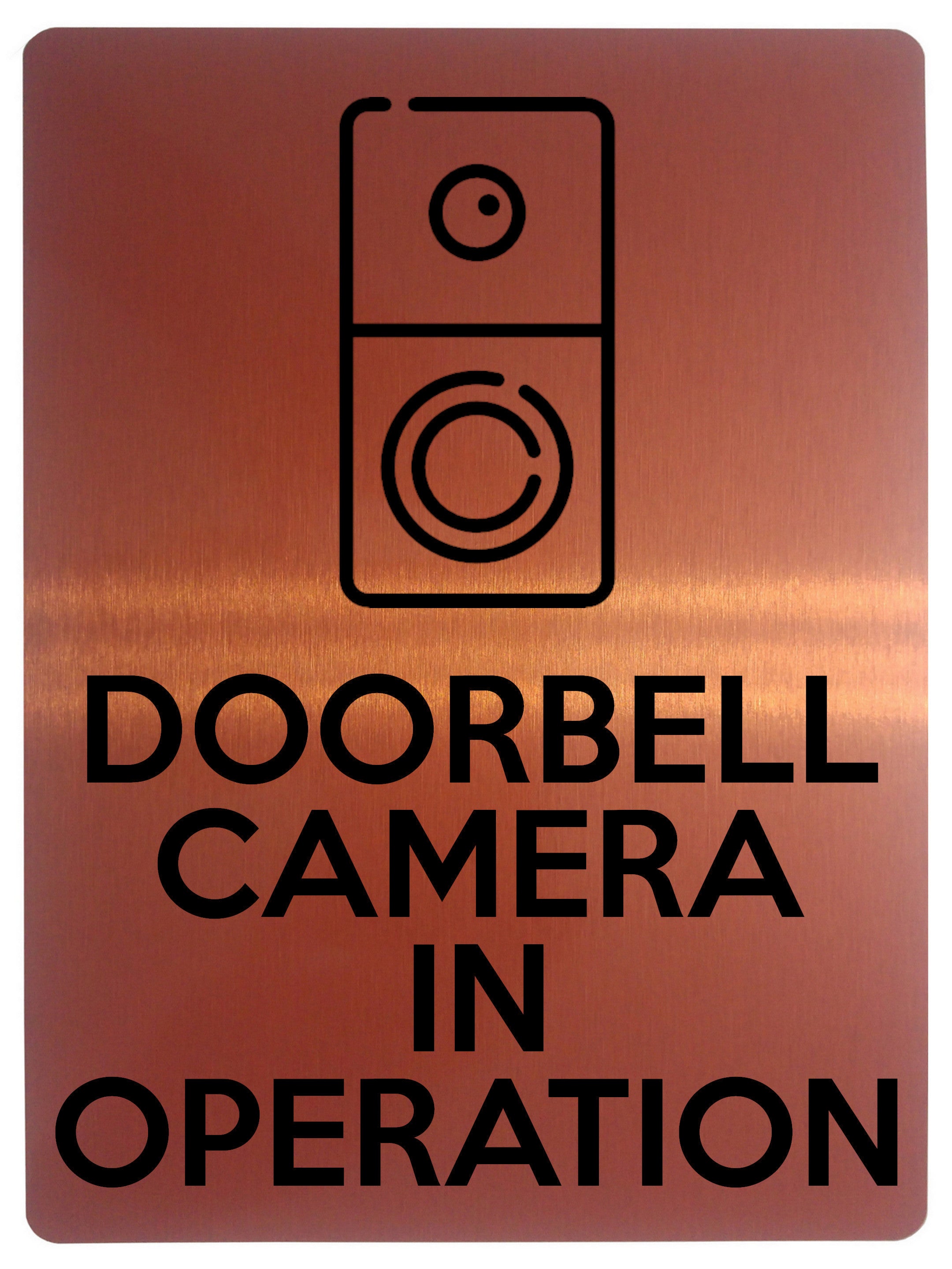 1872 DOORBELL CAMERA IN OPERATION Metal Aluminium Plaque Sign