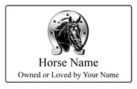 Personalised Horse Shoe Pony Name Brushed Gold Metal Aluminium Sign Stable Door Plaques Gift