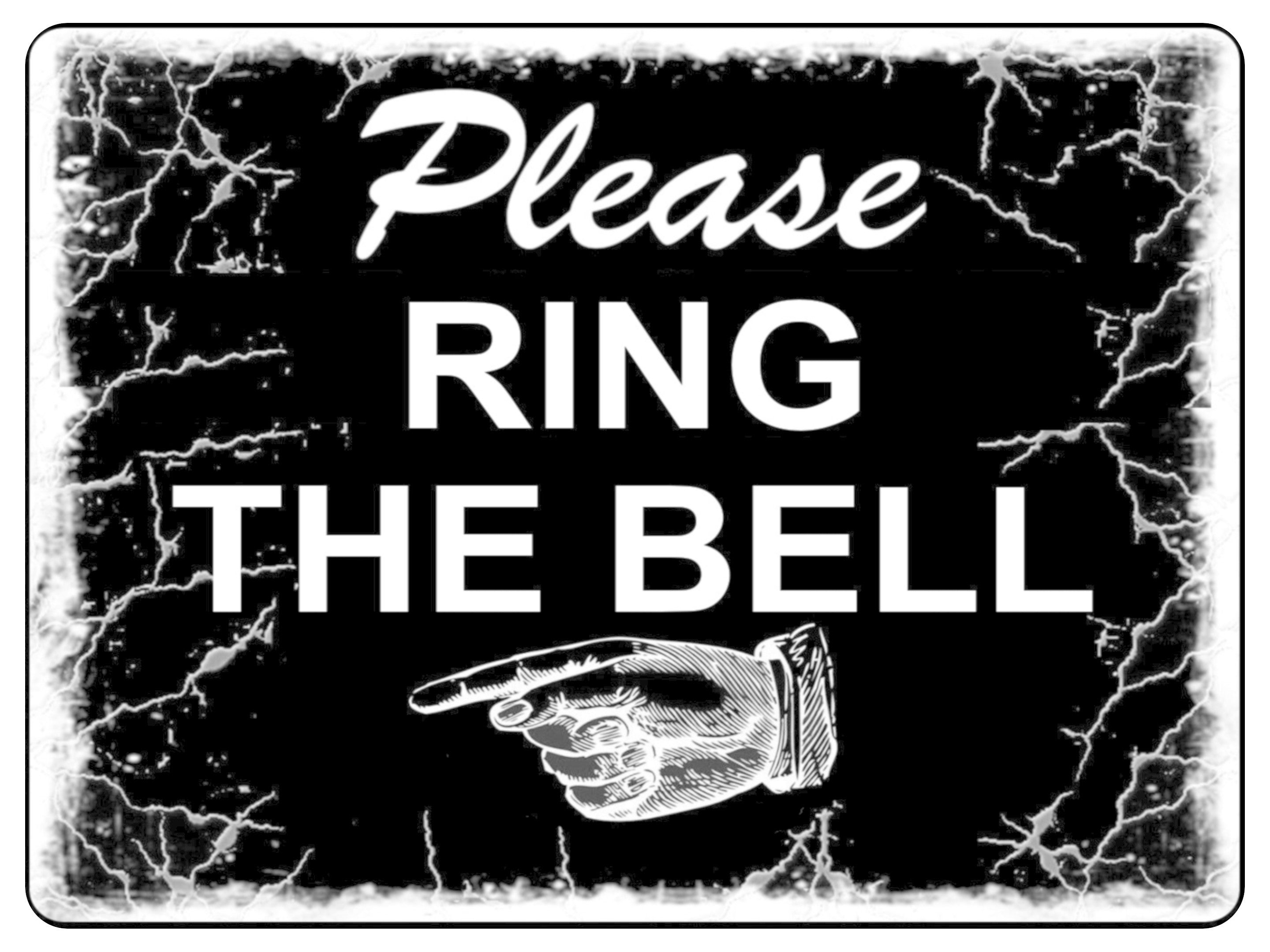 709 PLEASE RING THE BELL DIRECTION LEFT Metal Door Sign Plaque House Office Gate