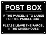 1273 POST BOX IF THE PARCEL IS TOO LARGE.. Metal Aluminium Plaque Sign House Door Gate