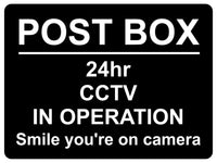 1187 POST BOX 24hr CCTV IN OPERATION Metal Aluminium Plaque Sign Door Gate House Office