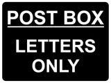 852 POST BOX LETTERS ONLY Metal Aluminium Plaque Sign Door House Office Parcels