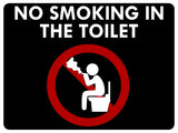 1438 NO SMOKING IN THE TOILET Safety Metal Aluminium Plaque Sign Door Wall