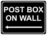 1373 POST BOX ON WALL Arrow Left Metal Aluminium Plaque Sign House Office Door