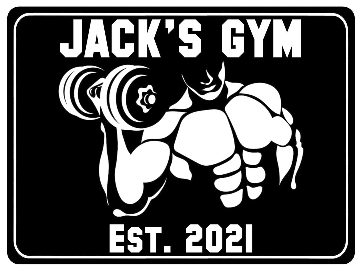 1219 Custom Personalised GYM Metal Aluminium Sign Plaque Door Gate Wall Fitness