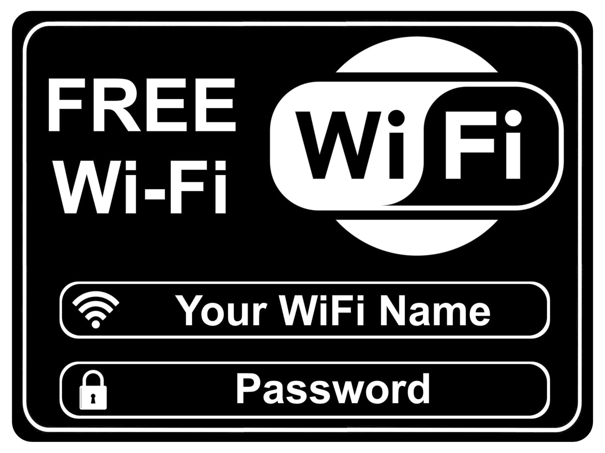 1109 WIFI Custom Personalised Cafe Pub Bar Hotel Business Metal Plaque Wall Sign