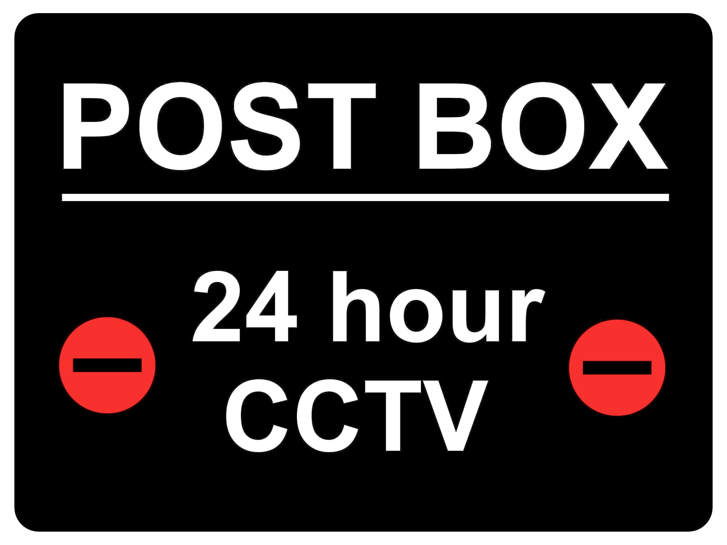 1426 POST BOX 24 hour CCTV Metal Aluminium Plaque Sign Door House Office Parcels