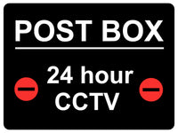 1426 POST BOX 24 hour CCTV Metal Aluminium Plaque Sign Door House Office Parcels