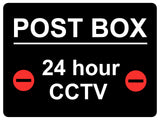 1426 POST BOX 24 hour CCTV Metal Aluminium Plaque Sign Door House Office Parcels