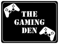 1013 THE GAMING DEN Metal Aluminium Plaque Sign Door Wall Room House Pub Bar