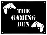 1013 THE GAMING DEN Metal Aluminium Plaque Sign Door Wall Room House Pub Bar