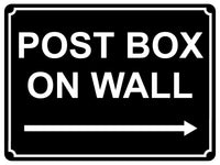 1371 POST BOX ON WALL Arrow Right Metal Aluminium Plaque Sign House Office Door