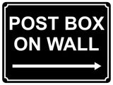 1371 POST BOX ON WALL Arrow Right Metal Aluminium Plaque Sign House Office Door