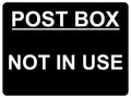 856 POST BOX NOT IN USE Metal Aluminium Plaque Sign Door House Office Parcels