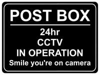 1188 POST BOX 24hr CCTV IN OPERATION Metal Aluminium Plaque Sign Door Gate House Office