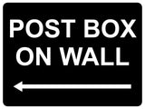 1372 POST BOX ON WALL Arrow Left Metal Aluminium Plaque Sign House Office Door