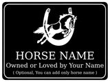 757 Custom Personalised Horseshoe Name Pony Metal Aluminium Sign Stable Door Plaque