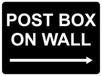 1370 POST BOX ON WALL Arrow Right Metal Aluminium Plaque Sign House Office Door