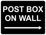 1370 POST BOX ON WALL Arrow Right Metal Aluminium Plaque Sign House Office Door