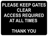 1502 PLEASE KEEP GATES CLEAR Metal Aluminium Plaque Sige House Office Door