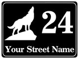 802 Custom Personalised Address Wolf Metal Plaque Sign For Door Wall House Office Gate