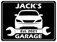 1067 Custom Personalised Name's GARAGE Car Metal Aluminium Sign Plaque Door Wall