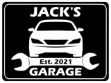 1067 Custom Personalised Name's GARAGE Car Metal Aluminium Sign Plaque Door Wall