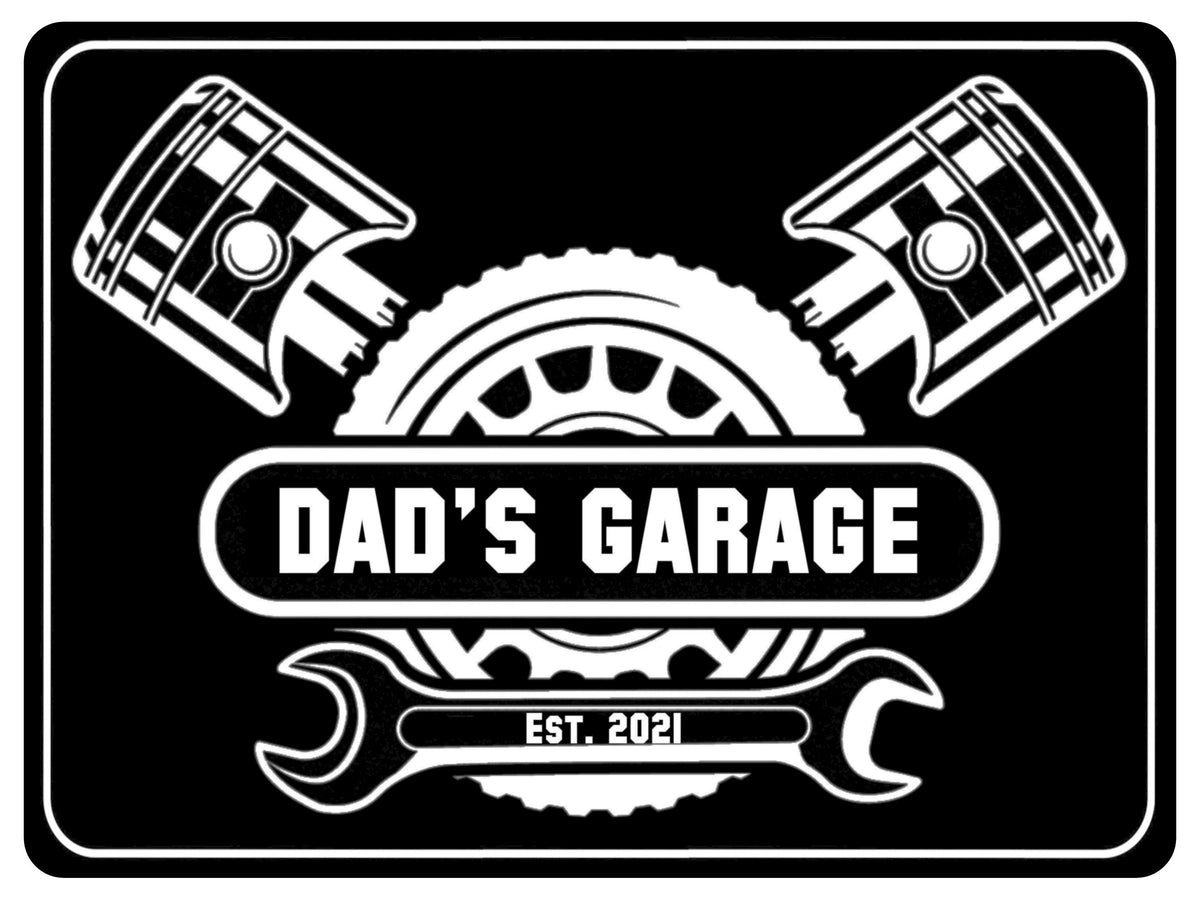696 Custom Personalised DAD'S GARAGE Car Metal Aluminium Sign Plaque D ...