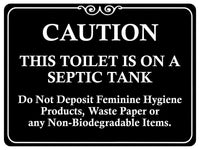 1487 CAUTION THIS TOILET IS ON A SEPTIC TANK Metal Aluminium Plaque Sige House