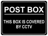 1135 POST BOX THIS BOX IS COVERED BY CCTV Metal Aluminium Sign Plaque House Door