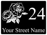 609 Custom Personalised Rose Number Address House Metal Aluminium Sign Plaque For Front Door Wall Gate