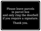 738 Please leave parcels in parcel box Ring Doorbell Metal Aluminium Plaque Sign House Office Letters