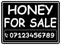 820 Personalised HONEY FOR SALE Metal Aluminium Plaque Sign Door Gate House Farm